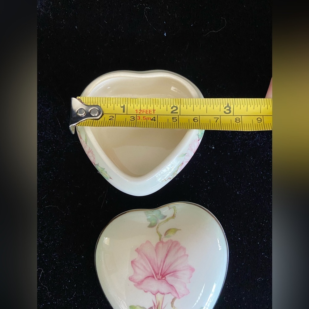Royal Worcester Spode Palissy England Floral Heart Trinket Box - Picture 6 of 8